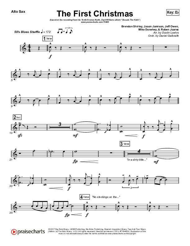 The First Christmas Alto Sax (Tenth Avenue North / Zach Williams)