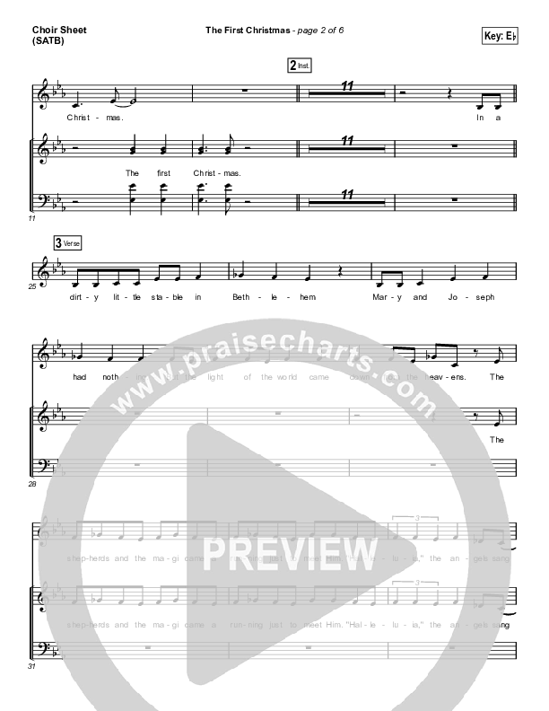 The First Christmas Choir Vocals (SATB) (Tenth Avenue North / Zach Williams)