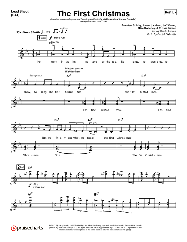 The First Christmas Piano/Vocal Pack (Tenth Avenue North / Zach Williams)