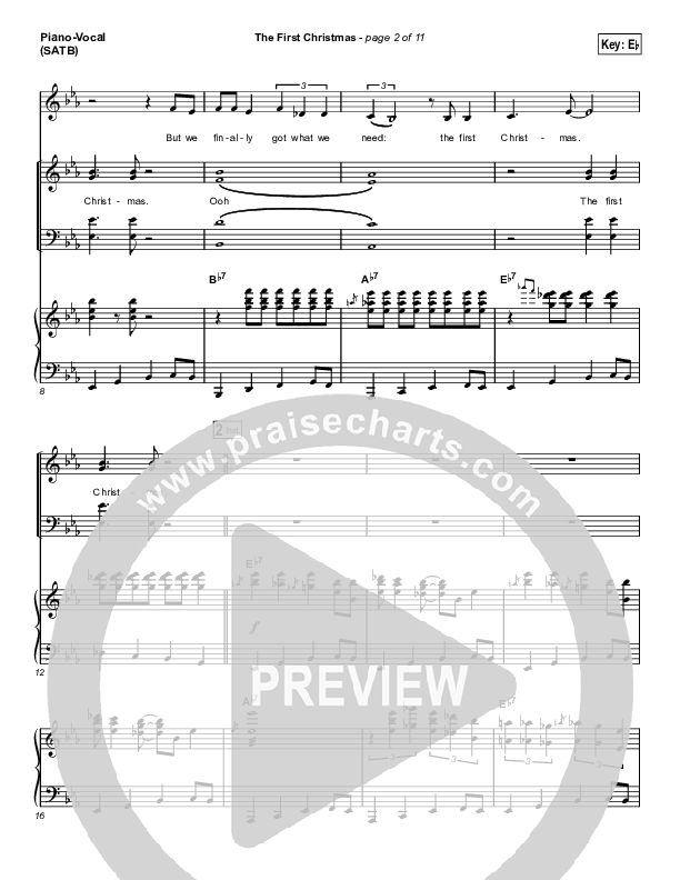 The First Christmas Piano/Vocal (SATB) (Tenth Avenue North / Zach Williams)