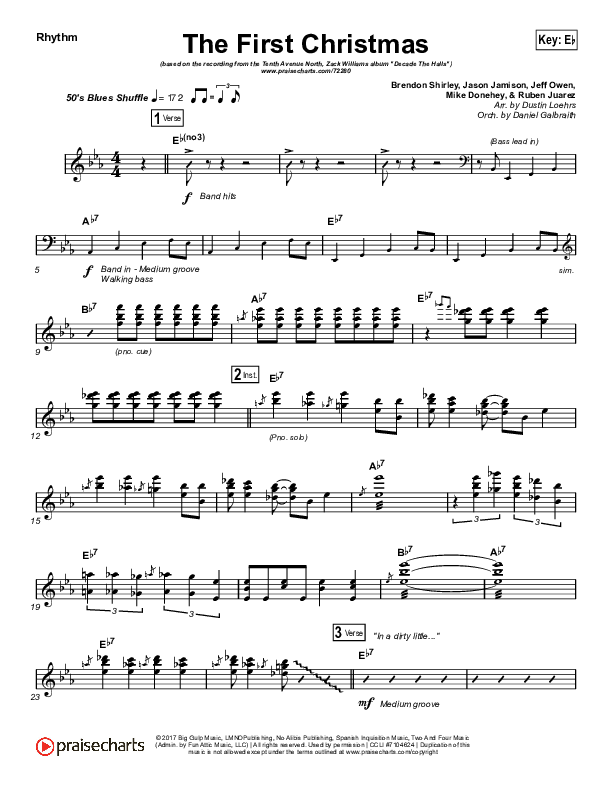 The First Christmas Rhythm Chart (Tenth Avenue North / Zach Williams)