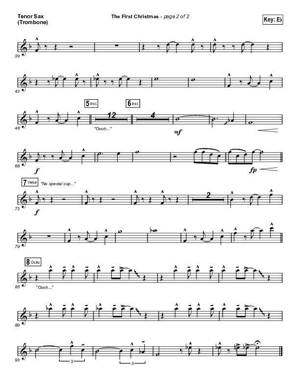 The First Christmas Tenor Sax 1 (Tenth Avenue North / Zach Williams)