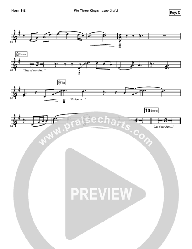 We Three Kings French Horn 1/2 (Tenth Avenue North / Britt Nicole)