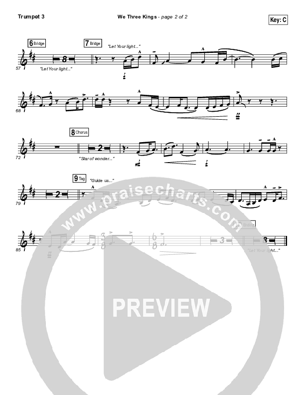 We Three Kings Trumpet 3 (Tenth Avenue North / Britt Nicole)