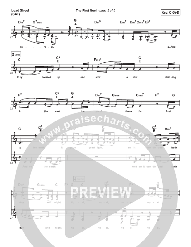 The First Noel Lead Sheet (SAT) (Tenth Avenue North / Colton Dixon)