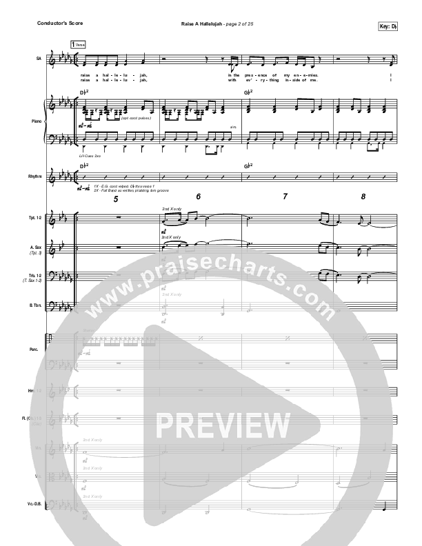 Raise A Hallelujah Conductor's Score (Bethel Music / Melissa Helser / Jonathan David Helser)