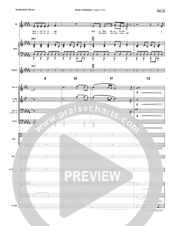 Raise A Hallelujah Conductor's Score (Bethel Music / Melissa Helser / Jonathan David Helser)