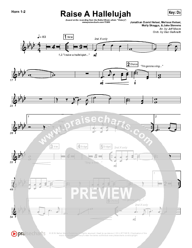 Raise A Hallelujah French Horn 1/2 (Bethel Music / Melissa Helser / Jonathan David Helser)