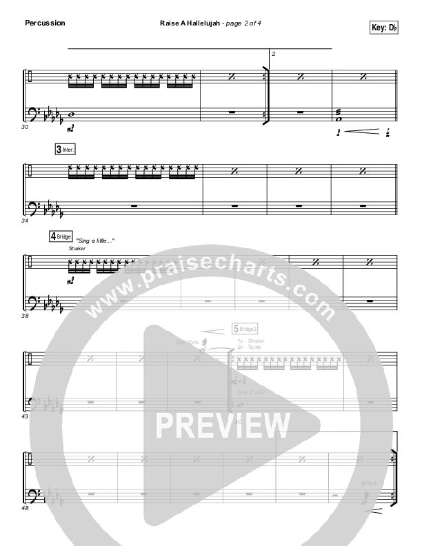 Raise A Hallelujah Percussion (Bethel Music / Melissa Helser / Jonathan David Helser)