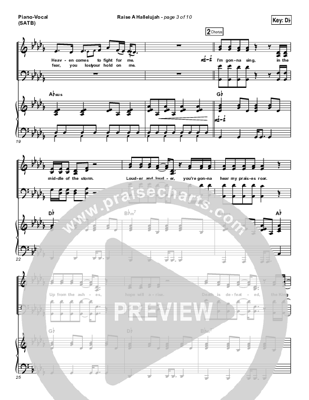 Raise A Hallelujah Piano/Vocal (SATB) (Bethel Music / Melissa Helser / Jonathan David Helser)