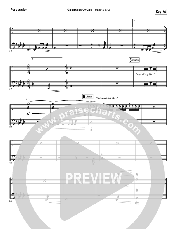 Goodness Of God Percussion (Bethel Music / Jenn Johnson)