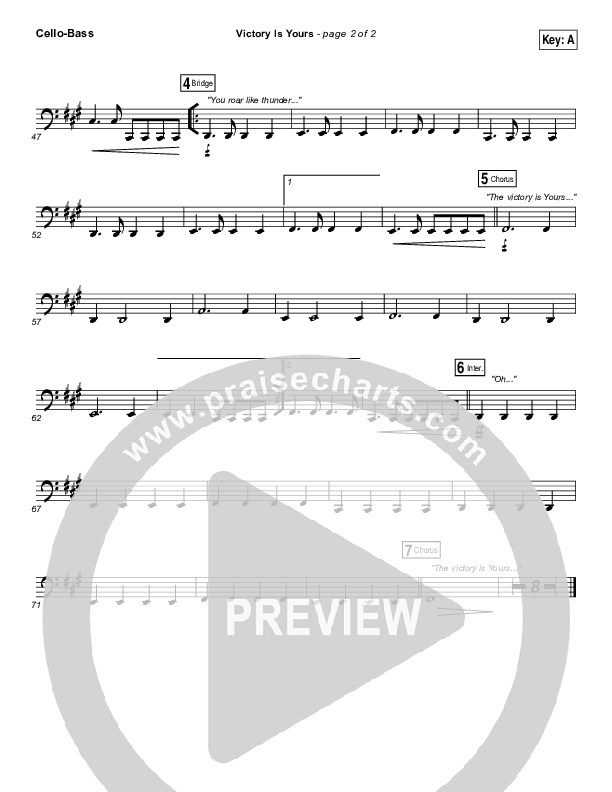 Victory Is Yours Cello/Bass (Bethel Music / Bethany Wohrle)