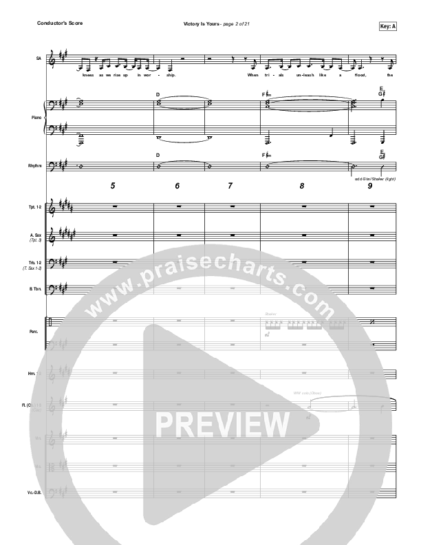 Victory Is Yours Conductor's Score (Bethel Music / Bethany Wohrle)