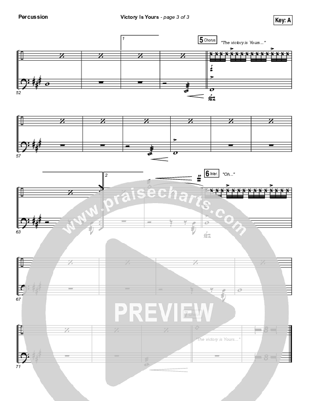 Victory Is Yours Percussion (Bethel Music / Bethany Wohrle)