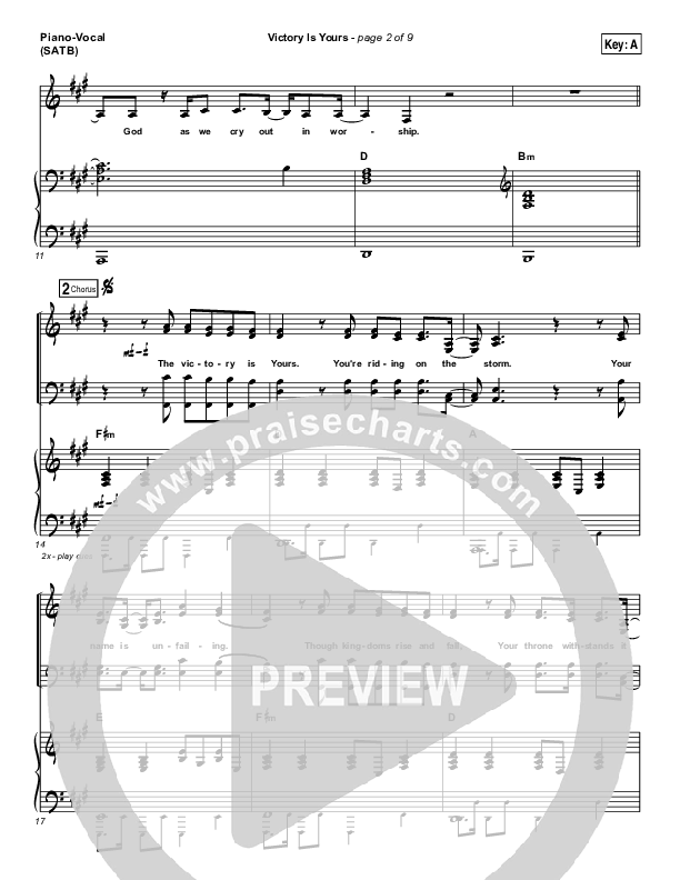 Victory Is Yours Piano/Vocal (SATB) (Bethel Music / Bethany Wohrle)