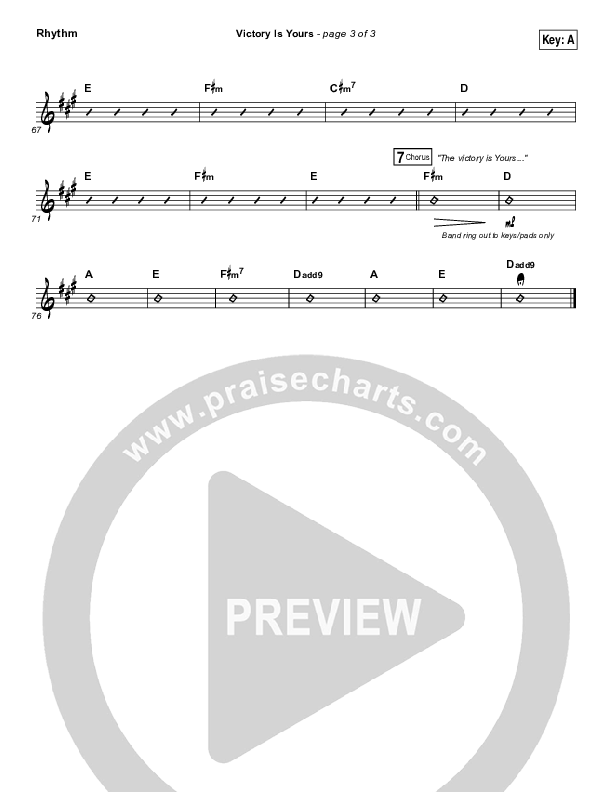 Victory Is Yours Rhythm Chart (Bethel Music / Bethany Wohrle)