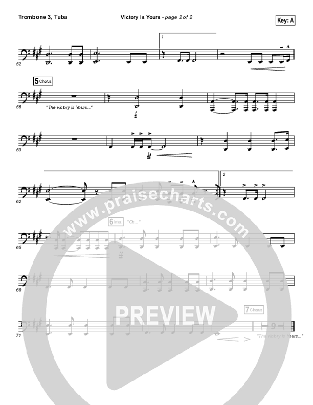 Victory Is Yours Trombone 3/Tuba (Bethel Music / Bethany Wohrle)