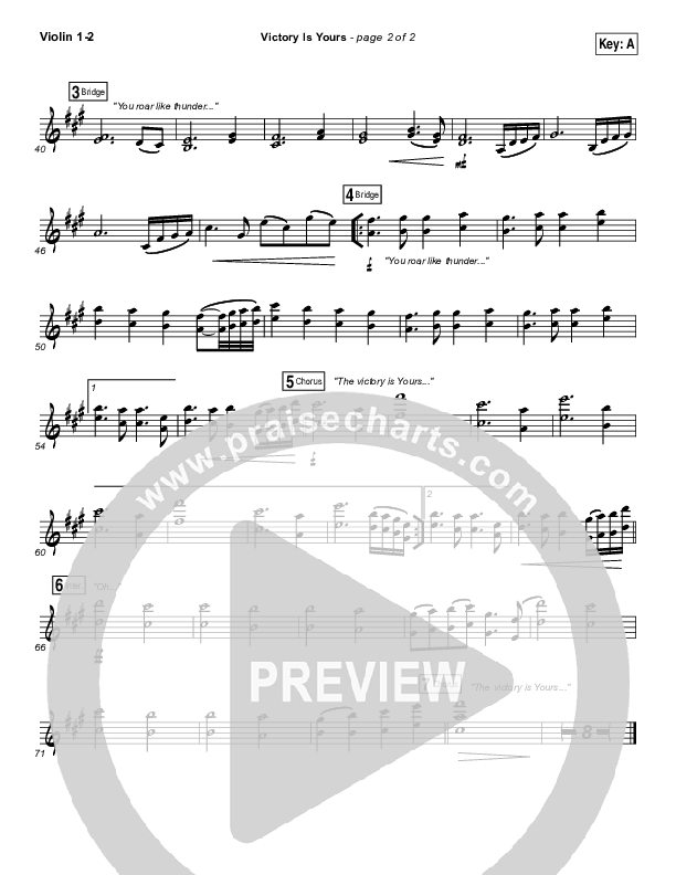 Victory Is Yours Violin 1/2 (Bethel Music / Bethany Wohrle)