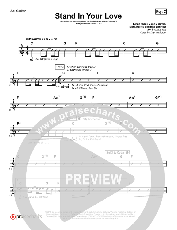 Stand In Your Love Acoustic Guitar (Bethel Music / Josh Baldwin)