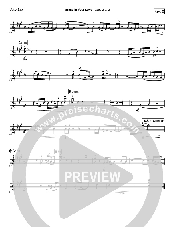 Stand In Your Love Alto Sax (Bethel Music / Josh Baldwin)