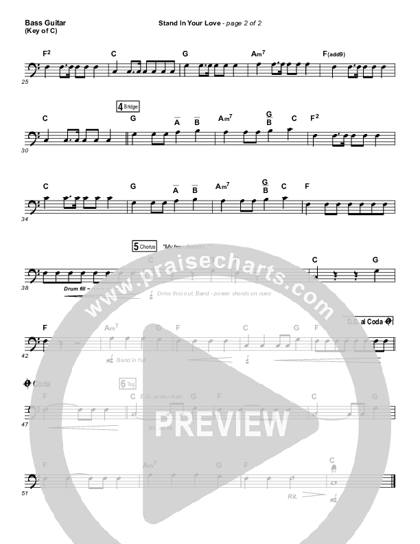 Stand In Your Love Bass Guitar (Bethel Music / Josh Baldwin)