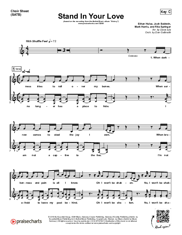 Stand In Your Love Choir Vocals (SATB) (Bethel Music / Josh Baldwin)