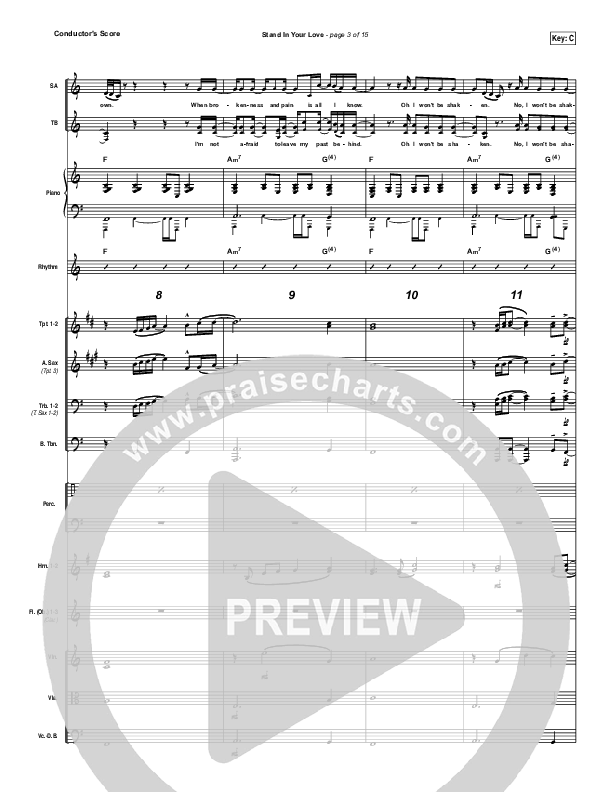 Stand In Your Love Conductor's Score (Bethel Music / Josh Baldwin)