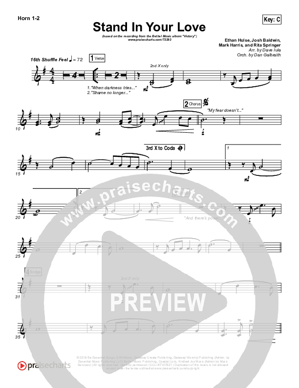 Stand In Your Love French Horn 1/2 (Bethel Music / Josh Baldwin)