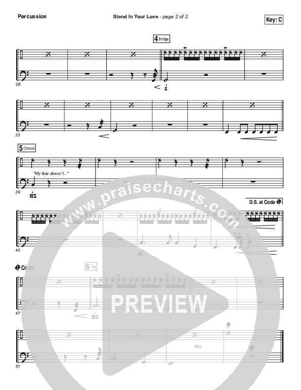 Stand In Your Love Percussion (Bethel Music / Josh Baldwin)