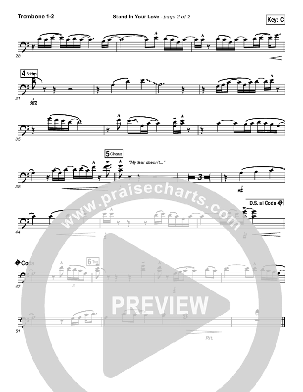 Stand In Your Love Trombone 1/2 (Bethel Music / Josh Baldwin)