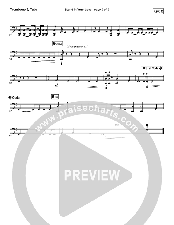 Stand In Your Love Trombone 3/Tuba (Bethel Music / Josh Baldwin)