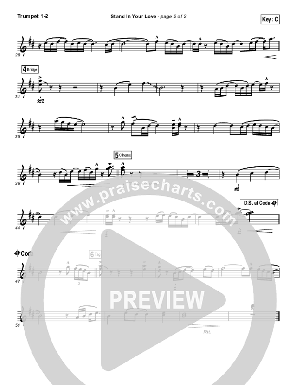 Stand In Your Love Trumpet 1,2 (Bethel Music / Josh Baldwin)