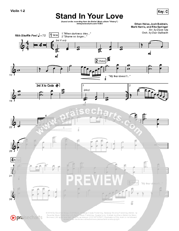 Stand In Your Love Violin 1/2 (Bethel Music / Josh Baldwin)