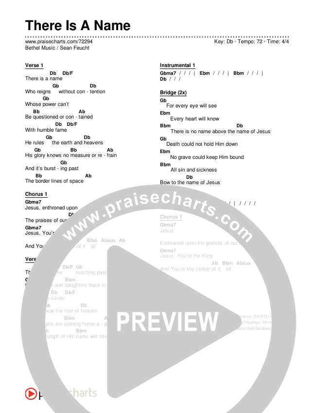 There Is A Name Chords & Lyrics (Bethel Music / Sean Feucht)