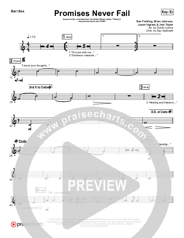 Promises Never Fail Bari Sax (Bethel Music / Emmy Rose)