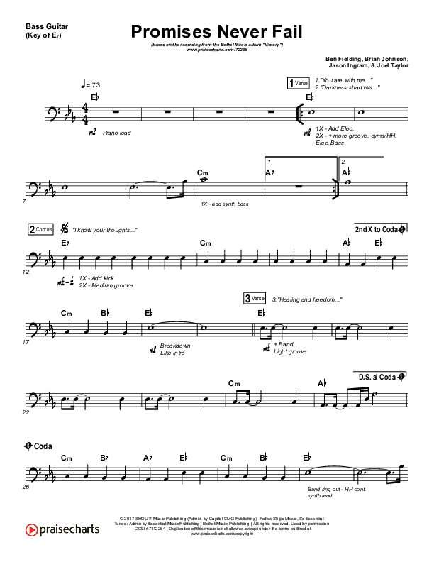 Promises Never Fail Bass Guitar (Bethel Music / Emmy Rose)