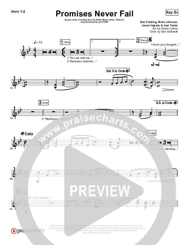 Promises Never Fail Brass Pack (Bethel Music / Emmy Rose)