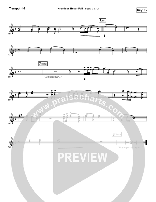 Promises Never Fail Trumpet 1,2 (Bethel Music / Emmy Rose)