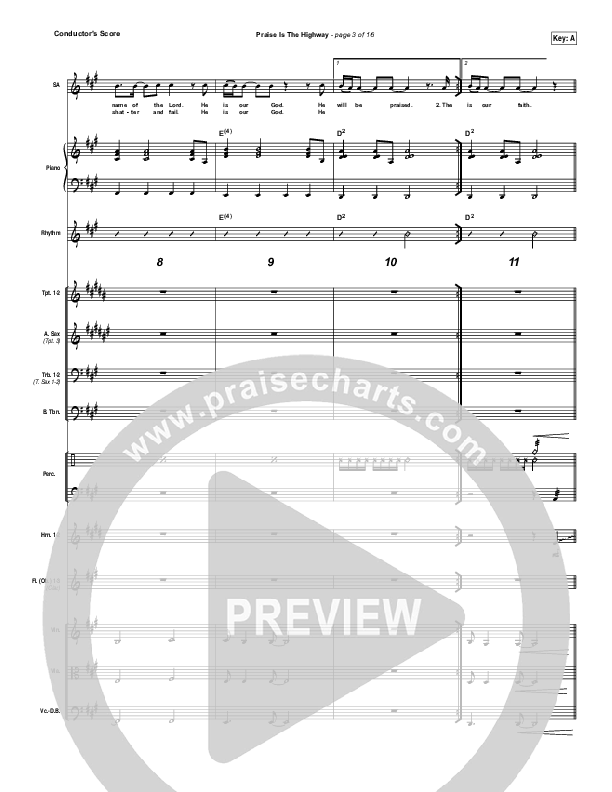 Praise Is The Highway Conductor's Score (Bethel Music / Brian Johnson)