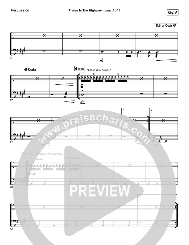 Praise Is The Highway Percussion (Bethel Music / Brian Johnson)