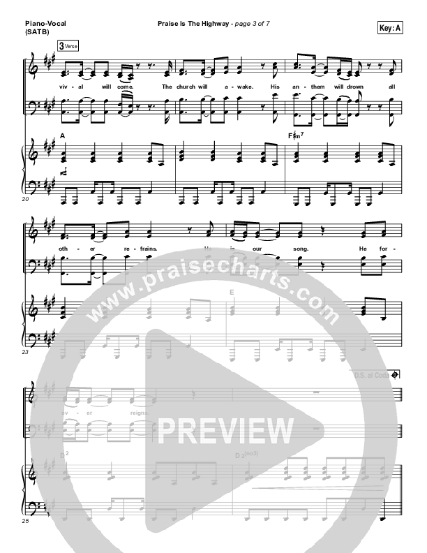 Praise Is The Highway Piano/Vocal (SATB) (Bethel Music / Brian Johnson)