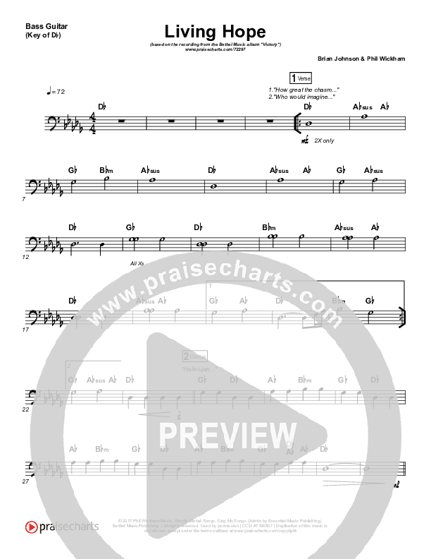 Living Hope Bass Guitar (Bethel Music / Brian Johnson / Jenn Johnson)