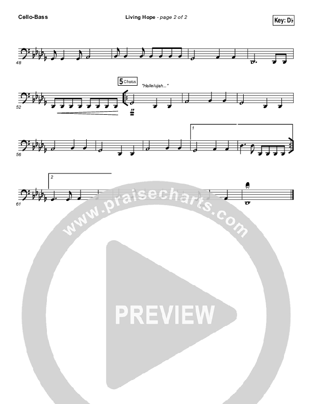 Living Hope Cello/Bass (Bethel Music / Brian Johnson / Jenn Johnson)