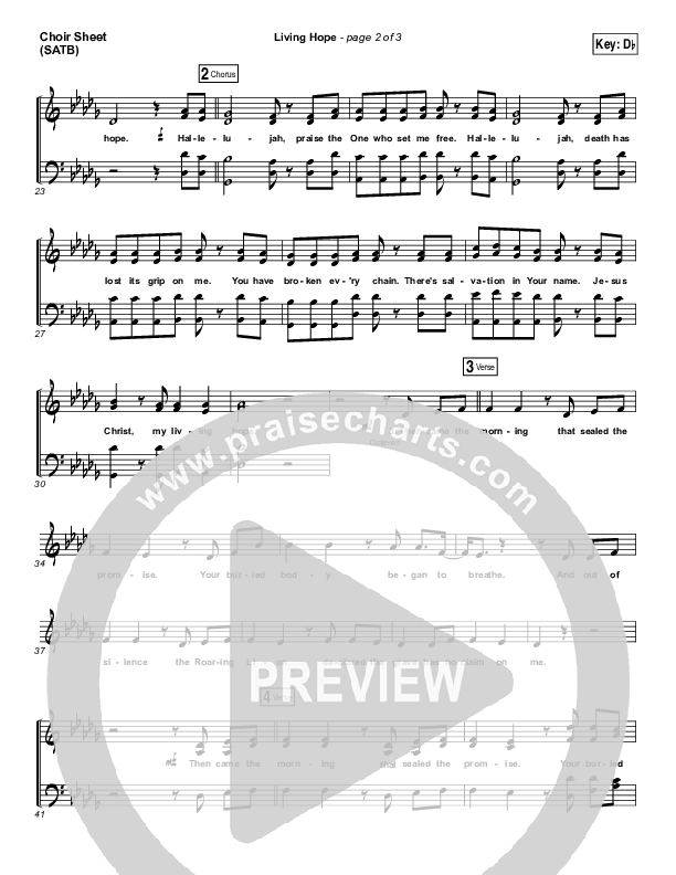 Living Hope Choir Sheet (SATB) (Bethel Music / Brian Johnson / Jenn Johnson)