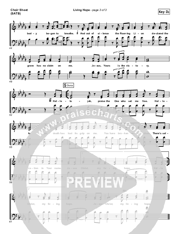 Living Hope Choir Sheet (SATB) (Bethel Music / Brian Johnson / Jenn Johnson)
