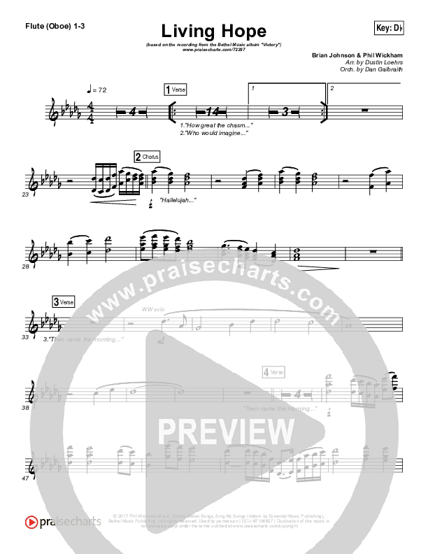 Living Hope Flute/Oboe 1/2/3 (Bethel Music / Brian Johnson / Jenn Johnson)