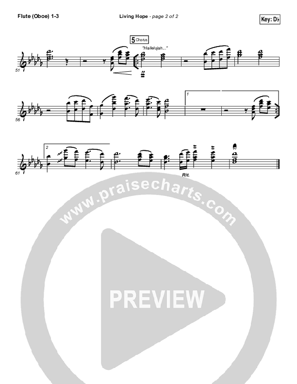 Living Hope Flute/Oboe 1/2/3 (Bethel Music / Brian Johnson / Jenn Johnson)