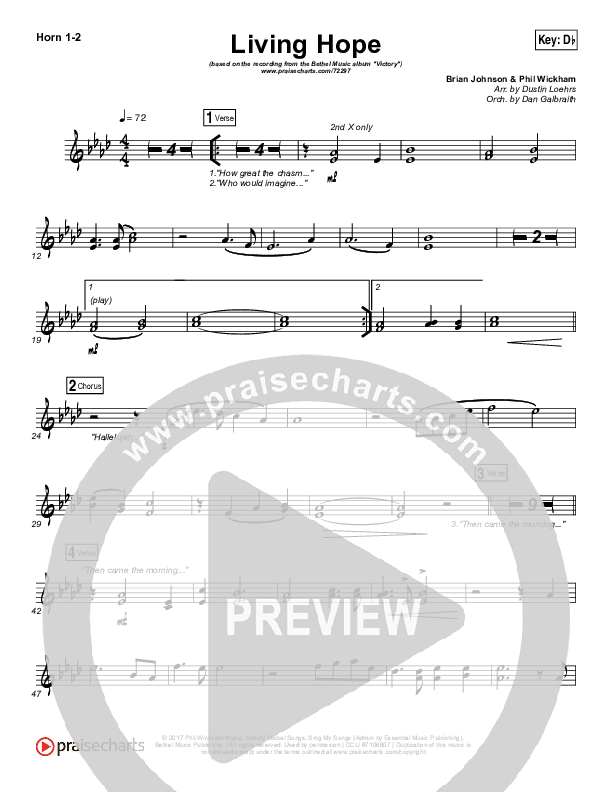 Living Hope French Horn 1/2 (Bethel Music / Brian Johnson / Jenn Johnson)
