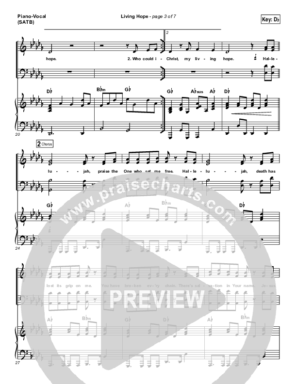 Living Hope Piano/Vocal (SATB) (Bethel Music / Brian Johnson / Jenn Johnson)