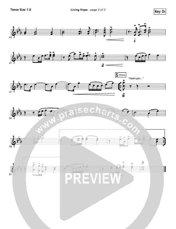 Living Hope Tenor Sax 1/2 (Bethel Music / Brian Johnson / Jenn Johnson)
